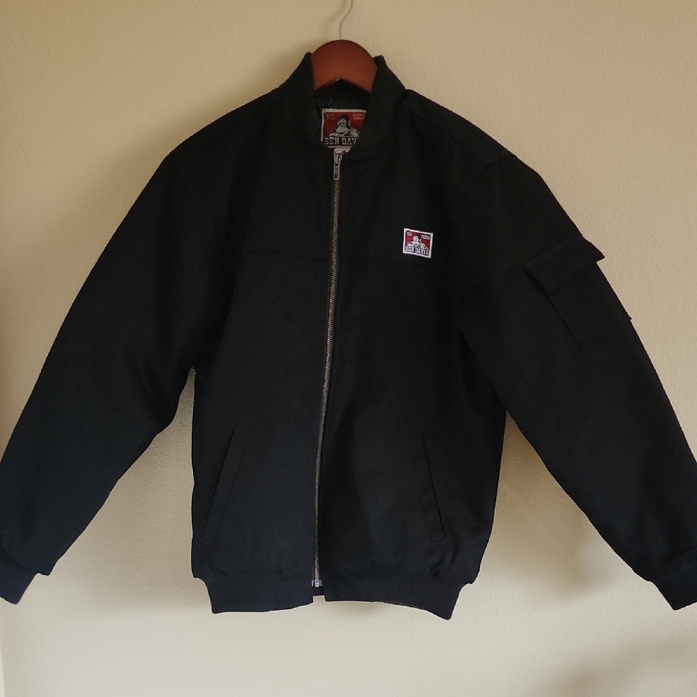 Ben Davis Black Bomber Jacket with Quilted Texture